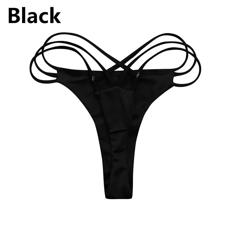 Women Cross Strap Swimwear Sexy Bikinis Bottom Fashion Swimsuit Bikini Panties Cheeky Thong Bikini Bottoms Swim Trunks