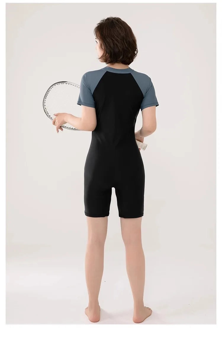 New Women's Flat Angle Professional Racing Cover Belly Slimming Swimming Pool Special Quick Drying Hot Spring One-piece Swimsuit