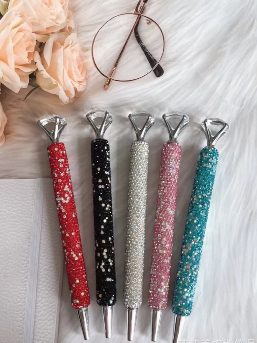 Diamond-Studded Crystal Ballpoint Pen - Creative Office & Student Stationery, High-End Aesthetic Gift for Gifting