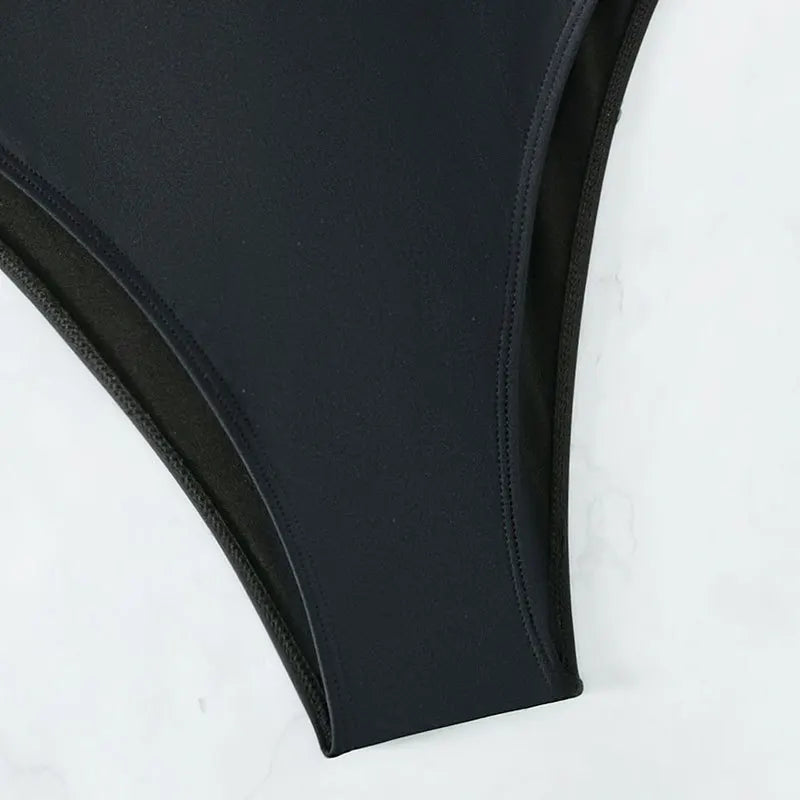 Women s-xxl size swimsuit One Piece black back bandage bikini Swimwear high waist bathing suit beach outfits bodysuit biquini