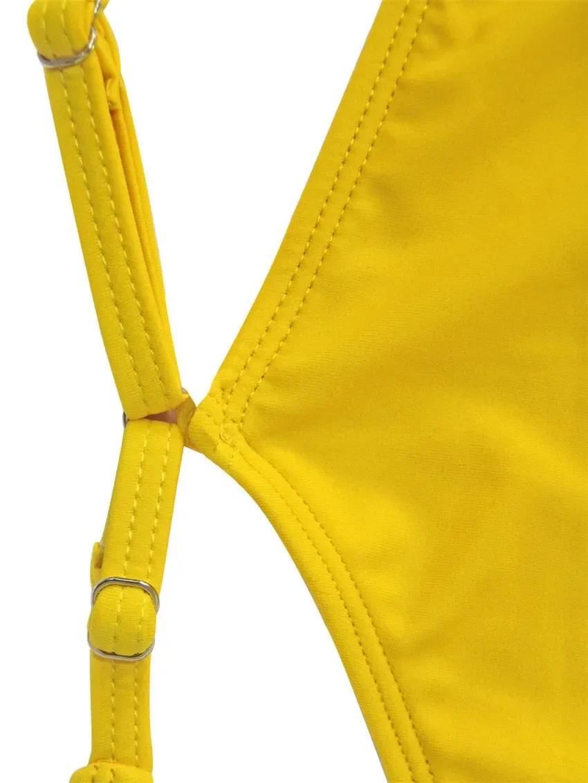 Extreme Mini Micro String Backless Women Swimwear One Piece Swimsuit Female High Cut Monokini Thong Bathing Suit Swim Beachwear