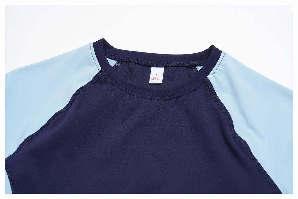 Summer New Yoga Sets Women Breathable Contrasting Color Short Sleeve Slim Sports T Shirts Training Running Shorts Fitness Suit