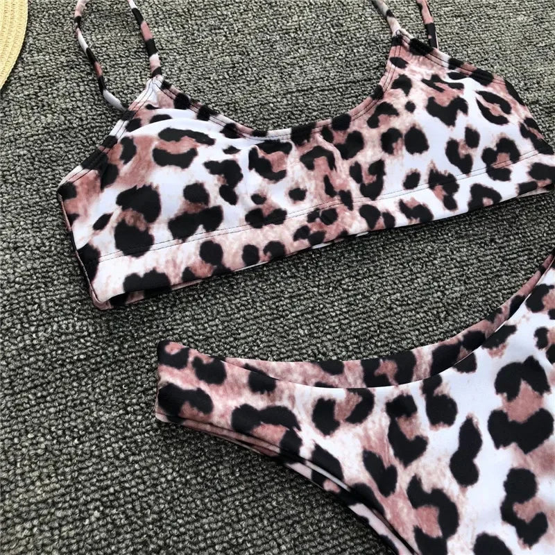 2026 Sexy Leopard Brazilian Bikini Female Swimsuit Women Swimwear Two Pieces Bikini Set High Cut Push Up Bathing Suit Swim Lady