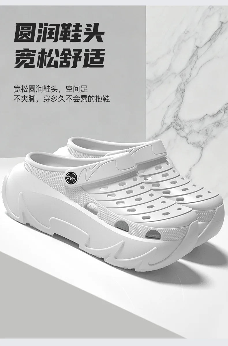 Thick Sole Fashion Clogs For Women Summer Platform Shoes Soft EVA Girls Indoor Street Slippers Female  Leisure Wedges Sandals
