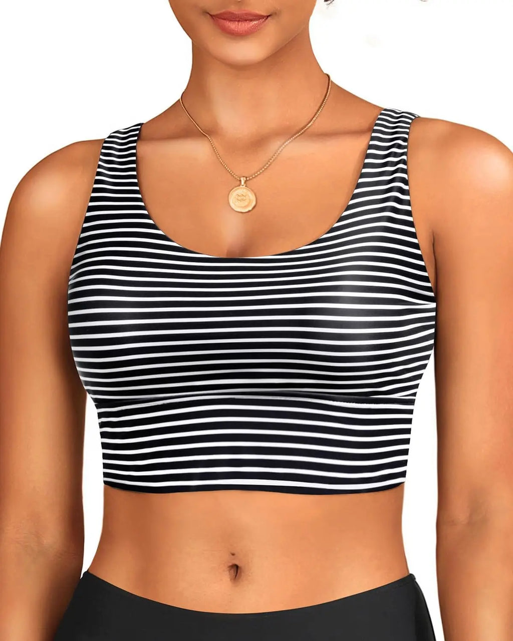 2026 Sport Swim Vest Swimsuit Only Tops Padded Swimwear Women Solid Bathers Bathing Swimming Swim Suit Female