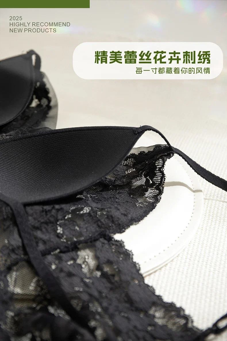 Summer French Lace Halter Bra Set Pure Sensual Beachwear Lightweight Mesh Bralette Backless Wirefree Comfort AU MOYISU Sexy Bra