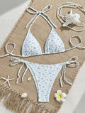 sexy floral print halter bikinis sets biquini micor string tie swimsuit Swimwear Biquini conjunto de bikini tankini beachwear