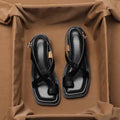 Women's Sandals Retro French Style Clip Toe Square Toe Buckle 2026 Sandals Comfortable Soft Sole Simple Versatile Sandalias