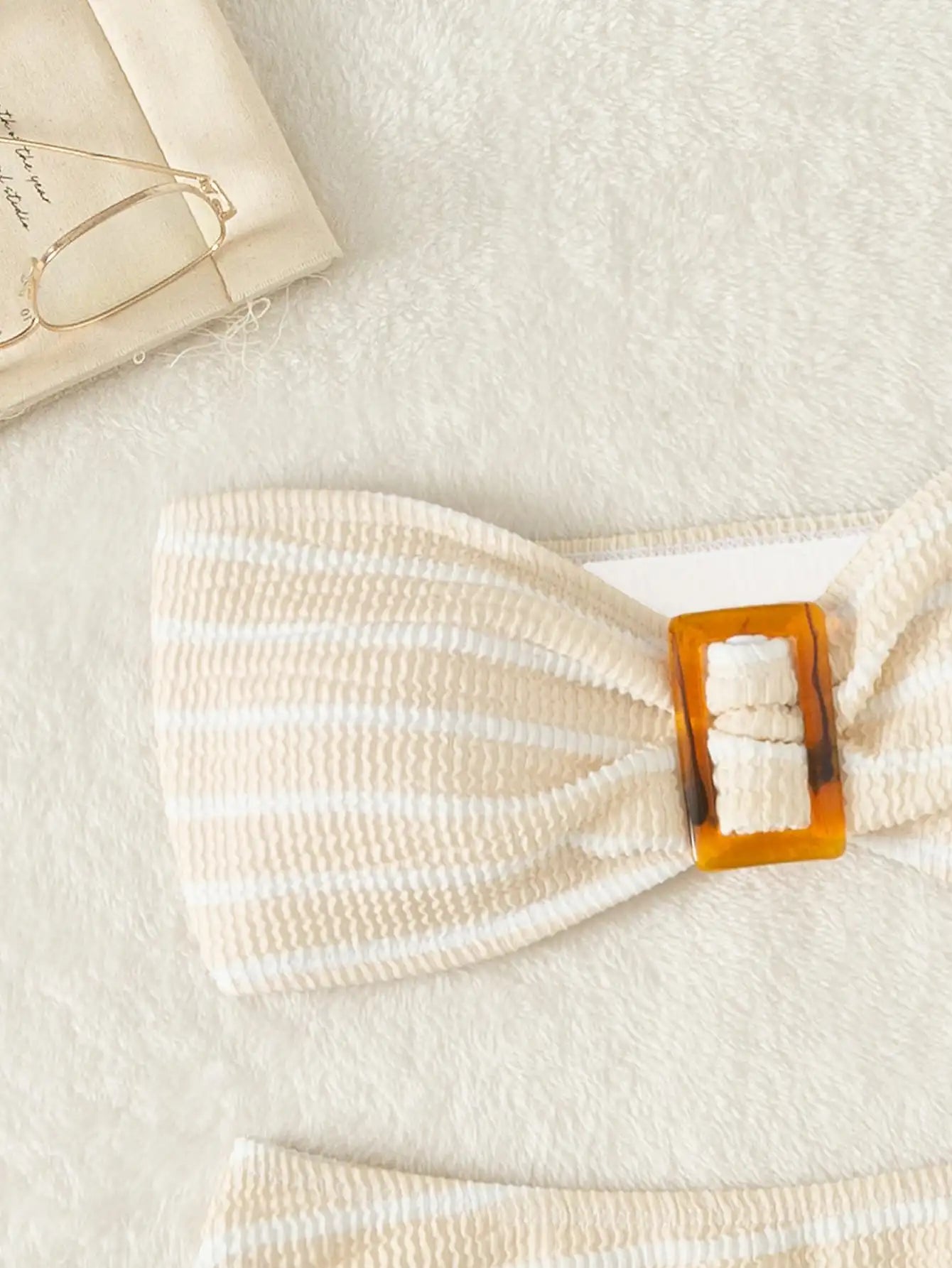 Striped Textured Bandeau Bikinis 2025 Women Sexy Swimsuit Push Up Swimwear Female Bathing Suit Swimming Summer Beachwear