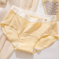 1 Pack Women's Heart Print Waistband Cotton Mid-Rise Panties Solid Color Briefs Stretch Daily Wear Lingerie M-XL Underwear