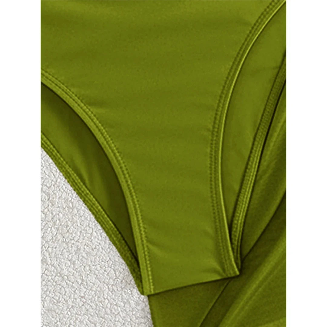 XS - L 6 Colors One Piece Swimsuit Female With Skirt Cut Out Women Swimwear Bandeau Metal Ring Bather Bathing Suit Swim V8108