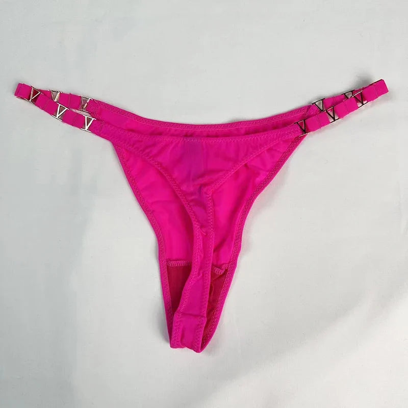 Low Rise Sexy Thong Women Underwear Briefs Seamless Panties Zebra Flower Luxury Metal Buckle G String Bikini Girls Female Panty