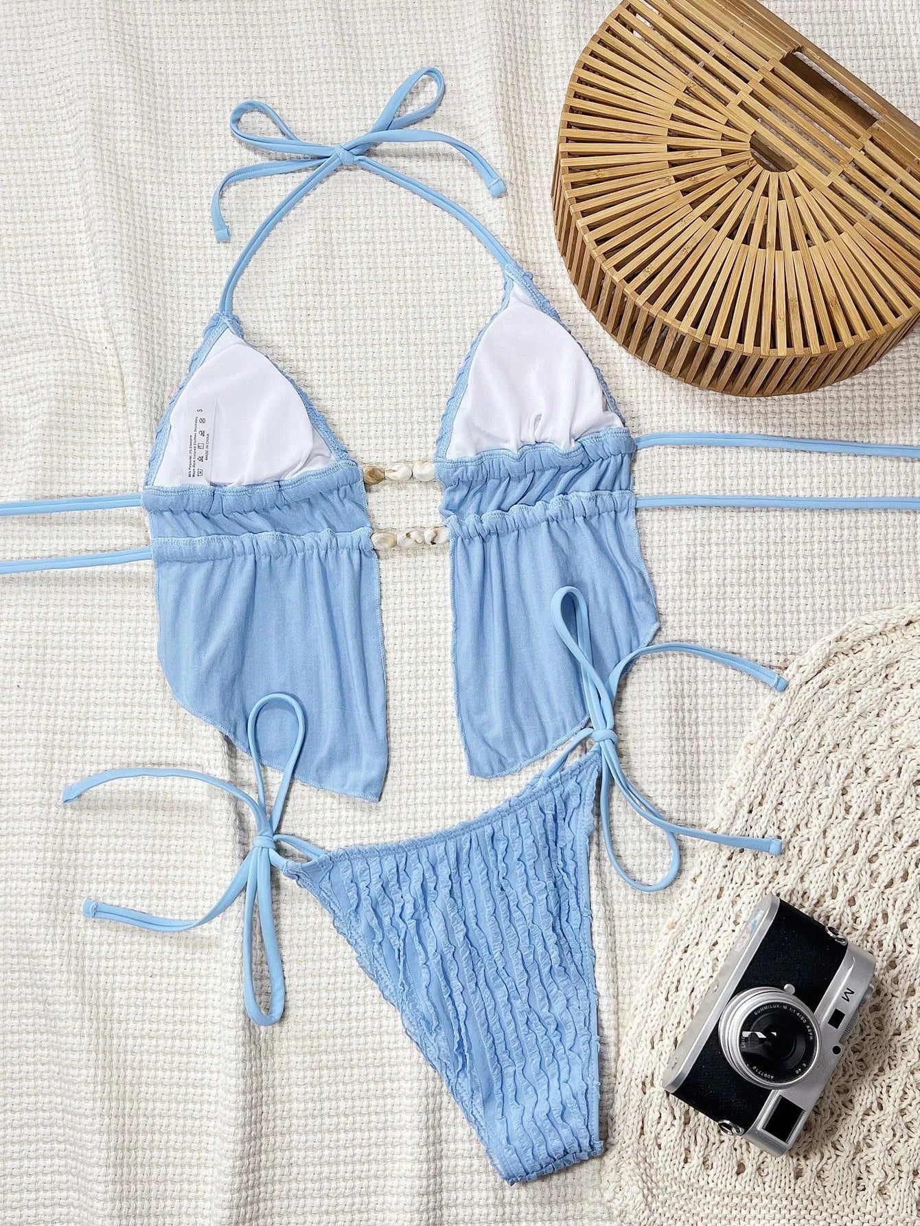2026 Halter Padded Two Pieces Swimwear Female Solid String Stone Swimsuit Women Bathers Bathing Swimming Swim Suit Beachwear