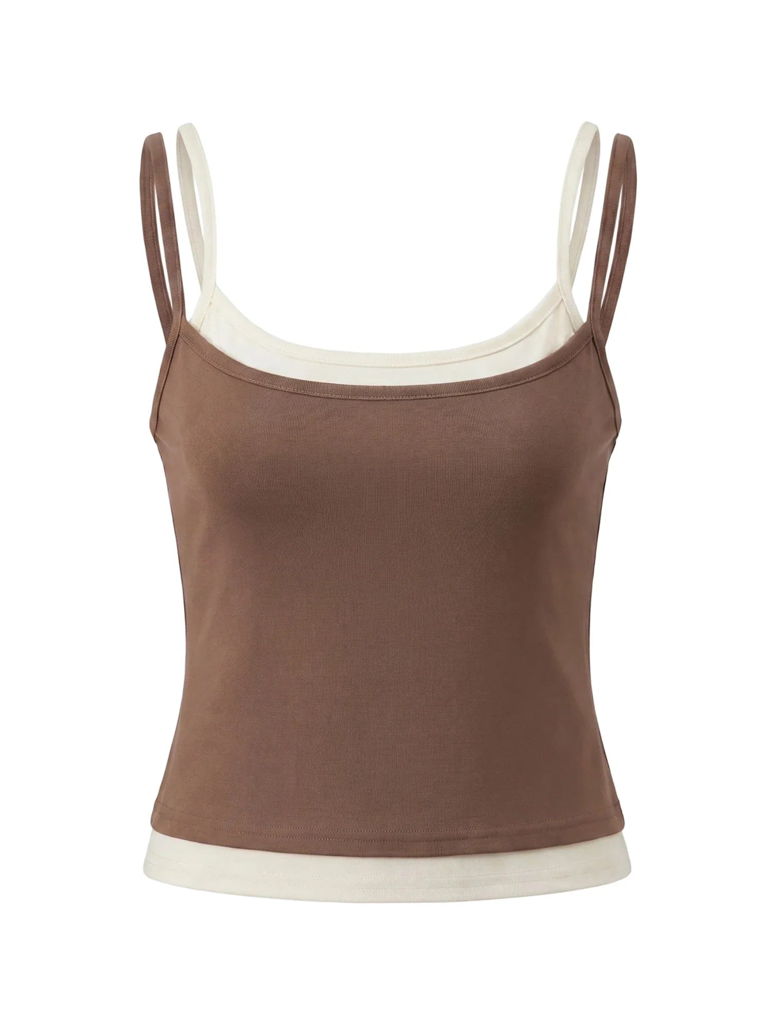 Summer Women's Camisoles Casual Stylish Contrast Color Layered Tank Tops Spaghetti Strap Slim Fit Vest Sporty Fitness Daily