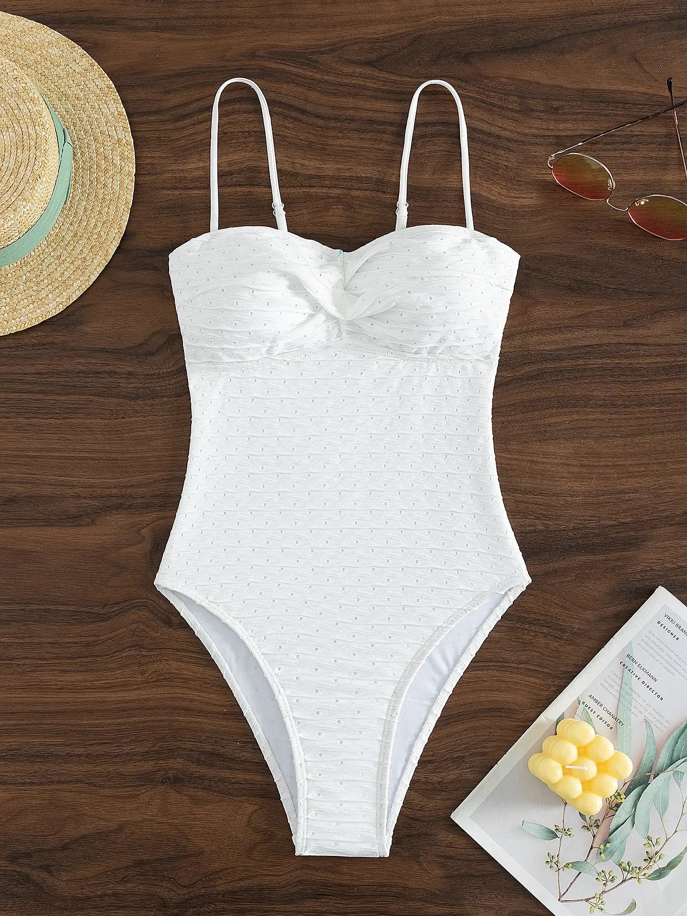 2026 Twist Front Swimsuit One Piece White Swimwear Women Sexy Bathers Bathing Swimming Swim Suit Female Beachwear