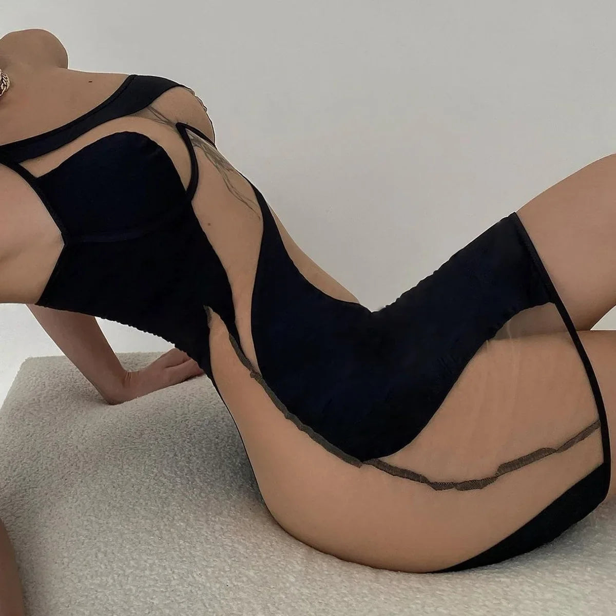2025 Summer New Sexy Bag Hip Tank Mini Dress Fashion Slant Shoulder Pure Desire Mesh Temptation Dress Elegant 2025 New Tops VEP8