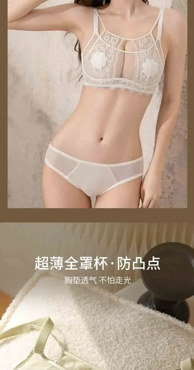 MOYISU Grande Taille Ultra Thin Bra Sheer Lingerie High Bust Anti Sagging Support Push Up Sexy Summer Bralette Large Cup Women