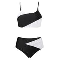 Women's Two Piece Bathing Suits Sleeveless Contrast Color Cami Tops High Waist Thong Sets Summer Holiday Bikini Sets