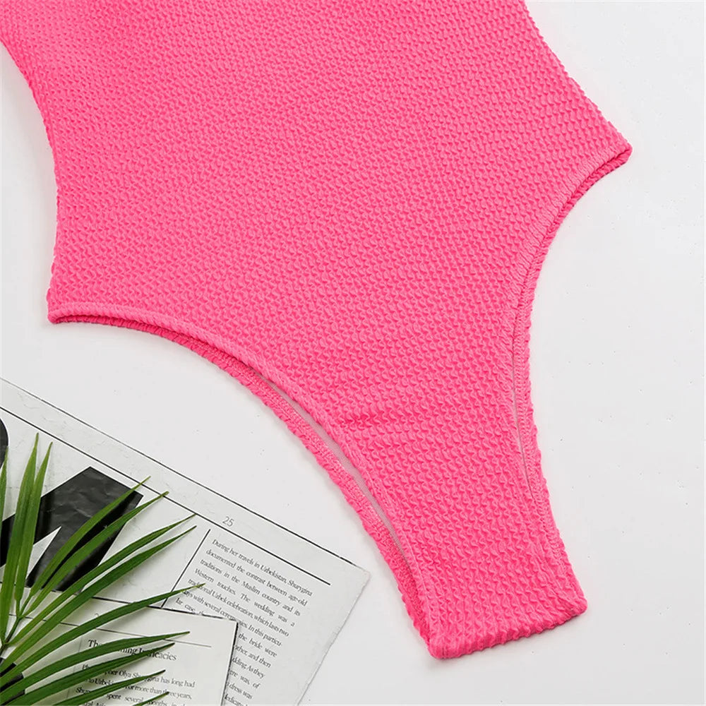 2026 Sexy Women One Piece Swimsuit Swimwear Female Solid Push Up Thong Bather Bathing Suit Monokini Brazilian Swimming Suits