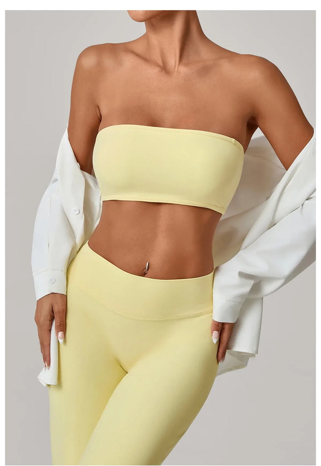 Women Strapless Sports Bra Gym Top Quick-Drying Yoga Clothes Women Tube Top Fitness Chest Wrap Underwear Workout Bra Female