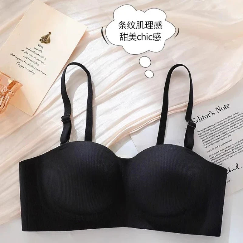 Hot Sale Japanese Style Seamless Underwear, Small Chest Gathered Push-Up Bra for Teens, Pure Sensual Wireless Bralette MOYISU