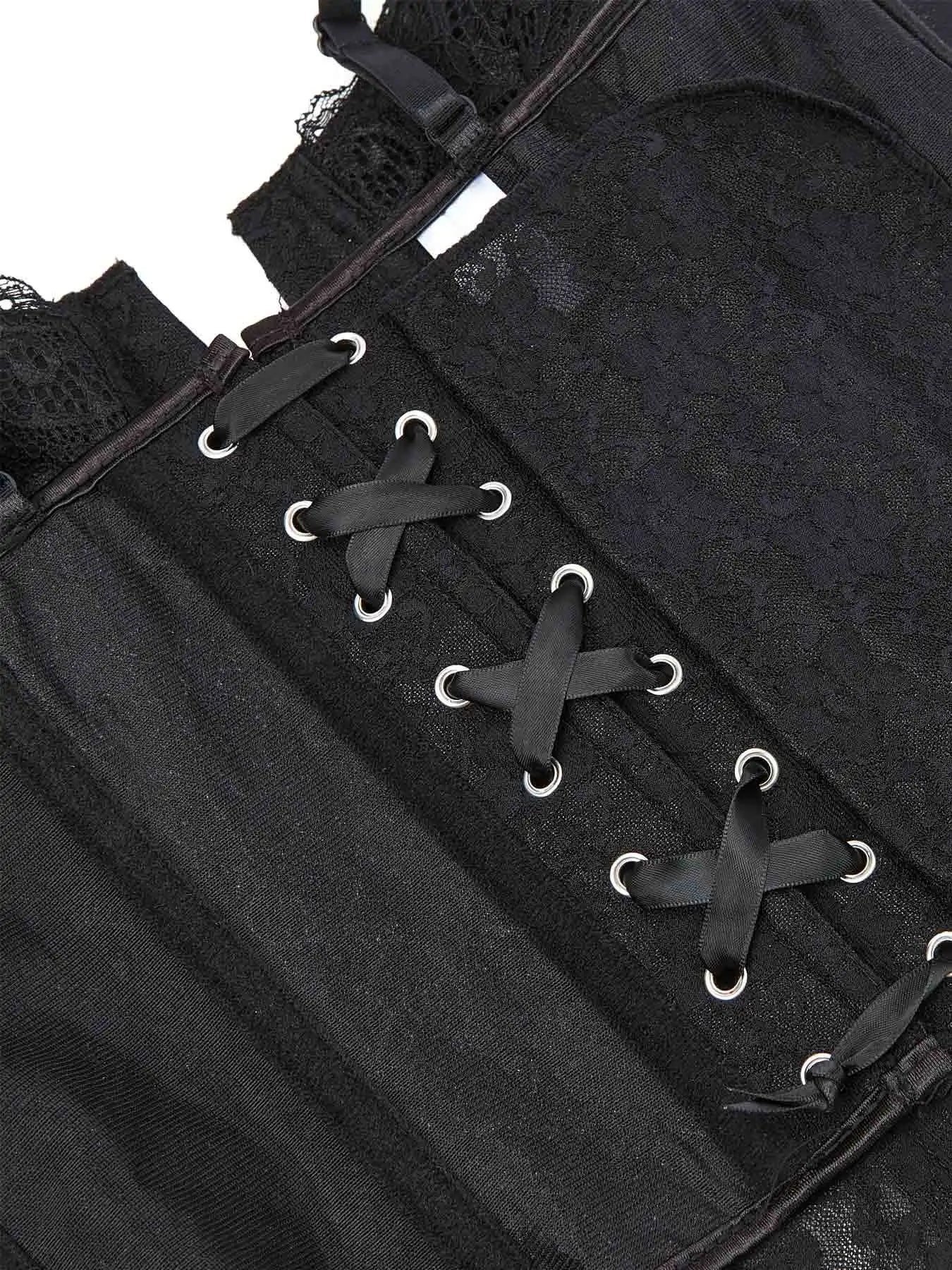 New abdomen corset Europe and the United States wind corset skinny sexy lace steel ring thin breathable.