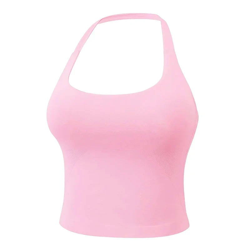 Neck Halter Yoga Vest Shockproof Running Sports High-strength Sports Underwear Fitness Pilates Suspender Beautiful Back Summer