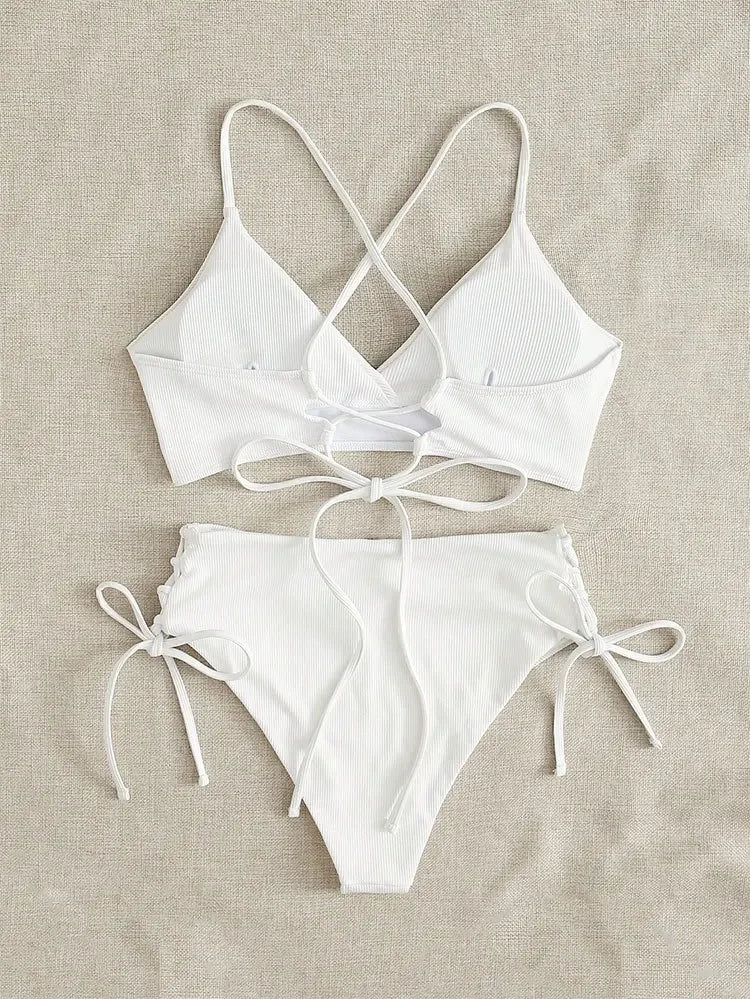 Sexy Bandage High Waist Brazilian Bikinis Sets Swimsuit Swimwear Swimming Suit for Women  New Bikini Mujer Biquinis