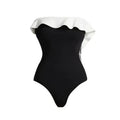 Women's Sexy One Piece Swimsuit Set with Cover up Push-Up Strapless Print Bathing Suit Summer Beachwear Beach Swimwear