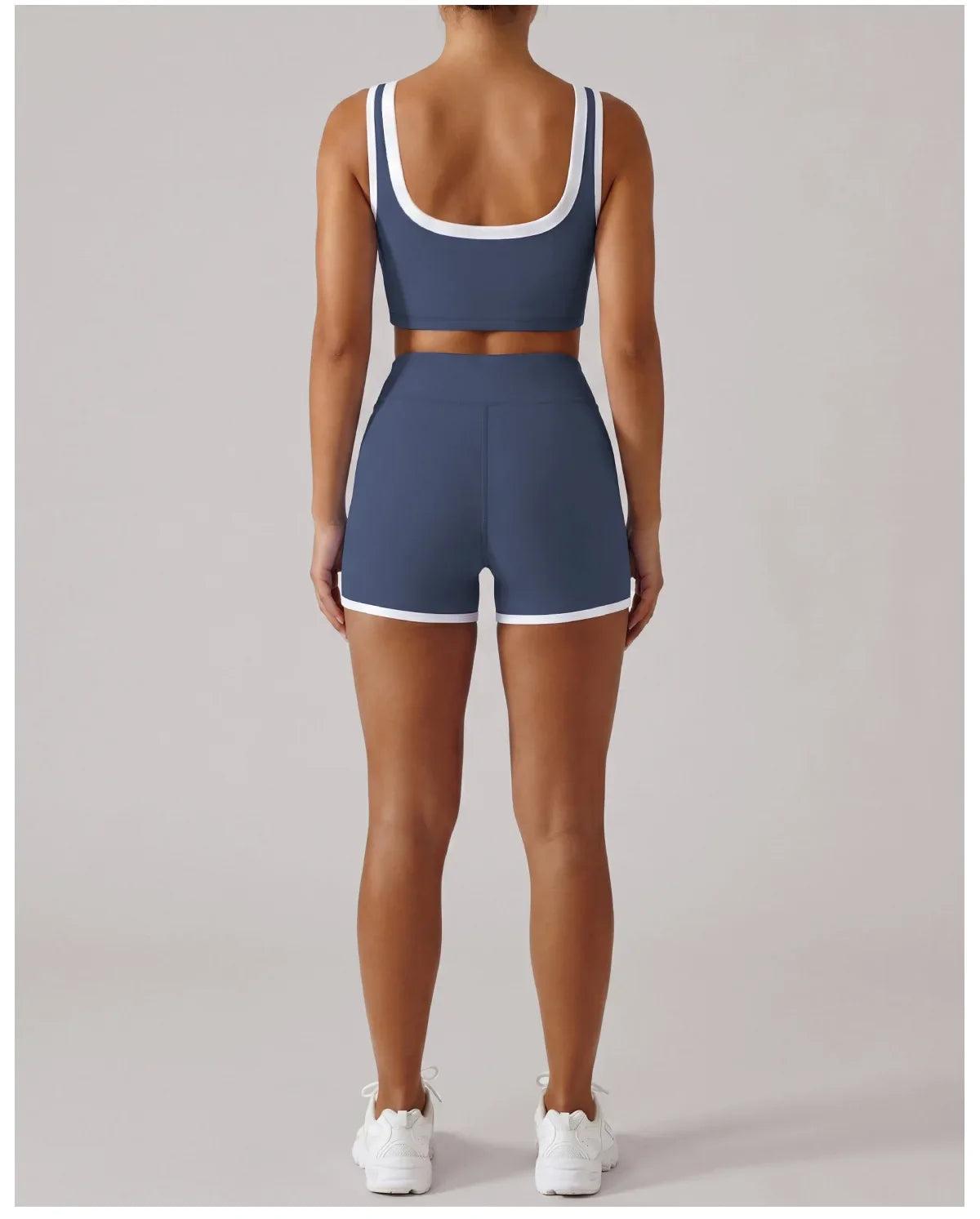 Summer Color Contrast Yoga Suit Women Shock-absorbing Sports Bra High Waist Hip Lifting Shorts Training Running Fitness Outfits