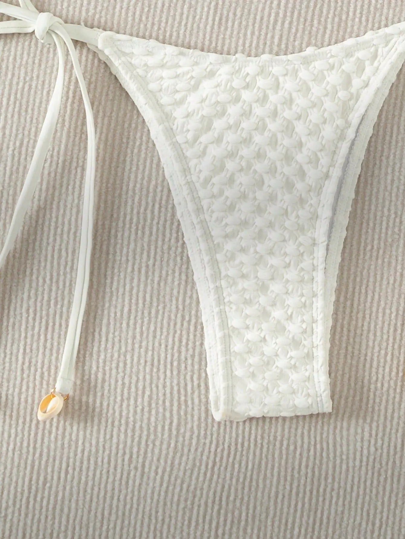 DEKA Tie Side Thong Swimwear New Sexy Bikini Set White Shell Designer Swimsuit Halter Push Up Micro Bikinis Summer Bathing