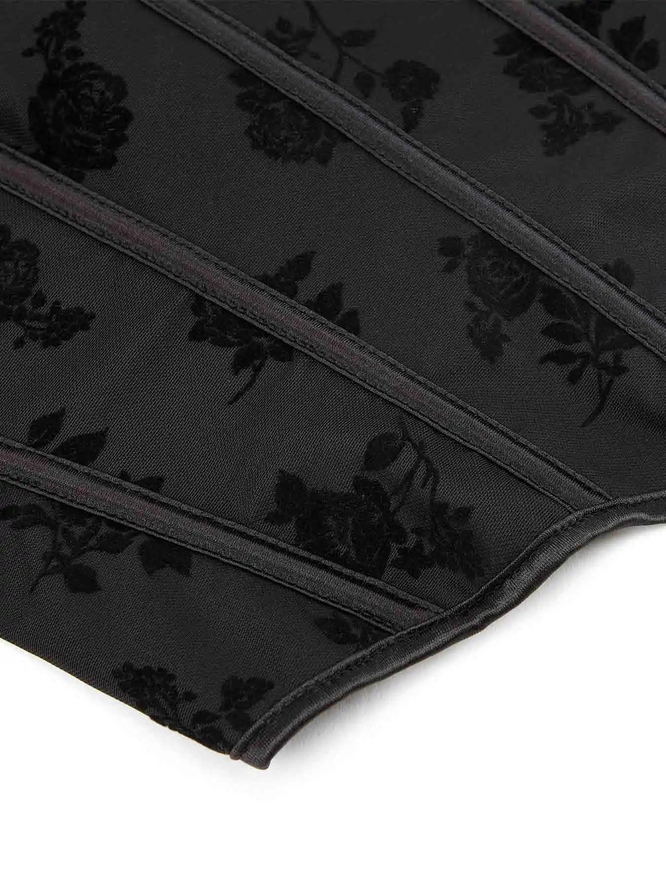 New black tube top hanging neck adjustable corset chest support gathered abdomen waist elastic palace corset.