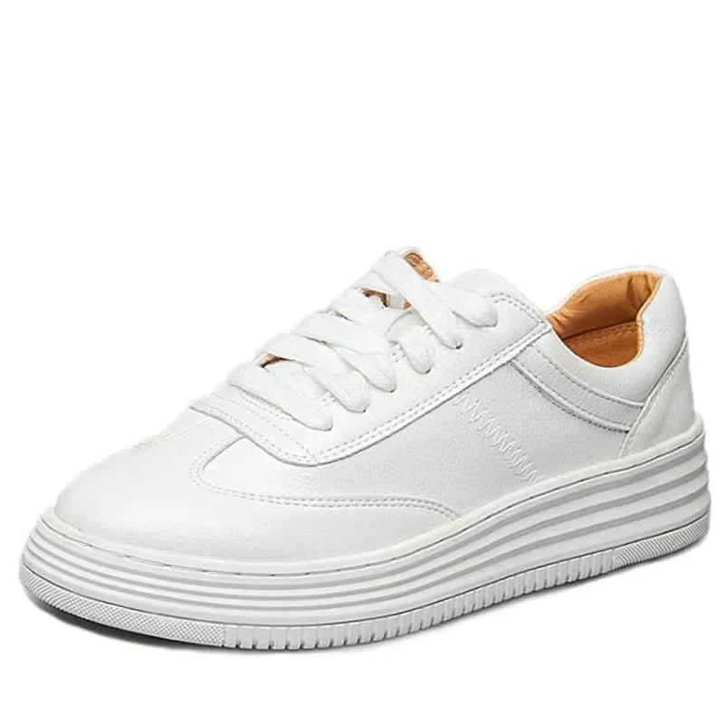sneakers  Women casual low top leather shoes lightweight white Pink Shoes Breathable Creepers Platform flats Shoes  2020