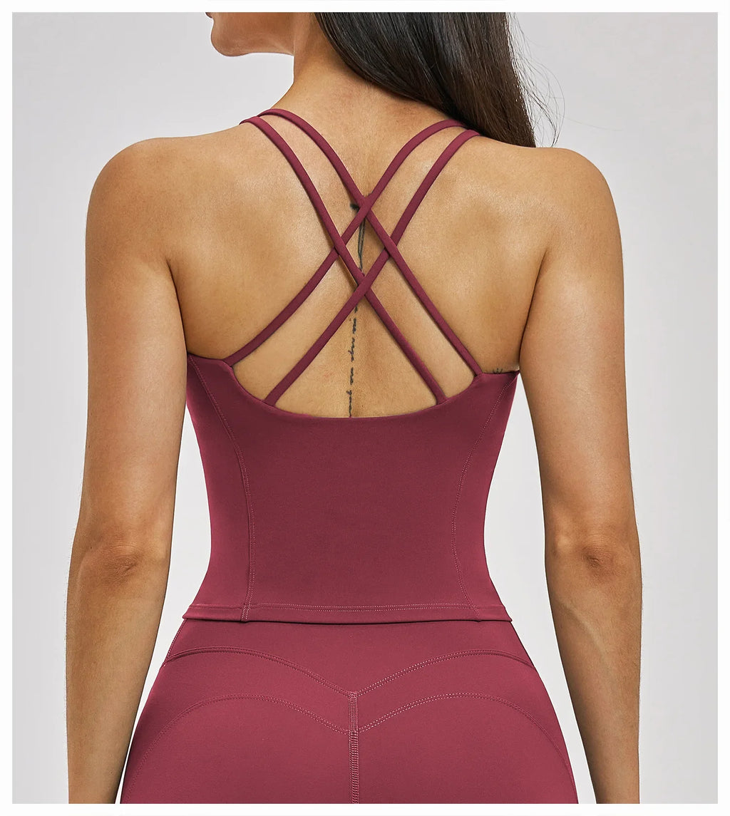 Sexy Fitness Yoga Bra Workout Top Gym Underwear Push Up High Strength Sports Bra Athletic Sport Bra Women Backless Yoga Crop Top