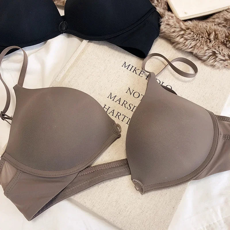 MOYISU Sexy Wireless Minimizer Bra - Seamless Backless Bralette for Large Chest, Anti Sagging Front Closure Breathable Comfort