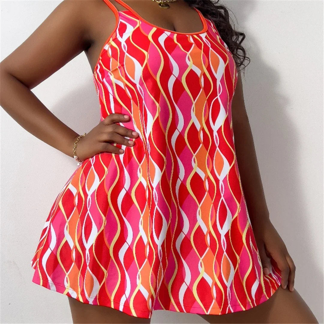 0XL - 4XL New Printed Bikini Large Size Swimwear Plus Size Women Swimsuit Female Two-pieces Bikini Set Bather Bathing Suit V5909