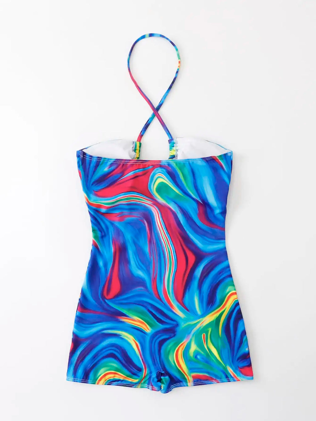 2026 Allover Print Cut-out One Piece Swimsuit Halter Swimwear Women Bathing Suit Female Swimming Summer Beachwear Bodysuit