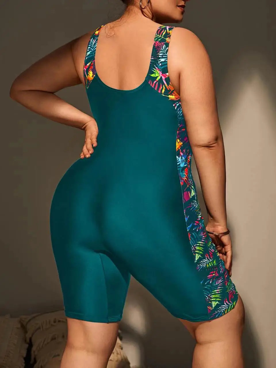 VigoJany 2026 Solid Patchwork Plus Size Swimwear Women Strapped Push Up Large One Piece Swimsuit Summer Chubby Bathing Suit
