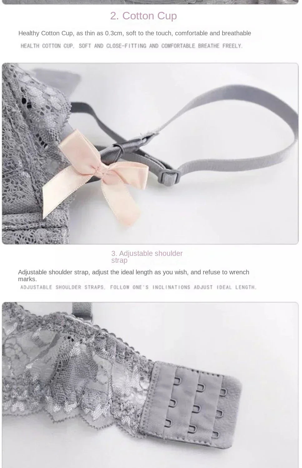 MOYISU French Romance Breathable and Comfortable Breathable Sexy Lace Not Empty Cup Bra Set Pure Desire Girl Super Beautiful