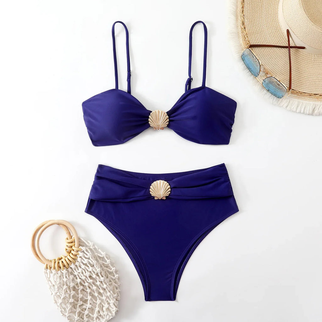 High Waist Bikini Women's Swimsuit Two-piece Bathing Suits Bandeau Woman Swimwear Trend Bikinis Sets Brazilian Beach Wear
