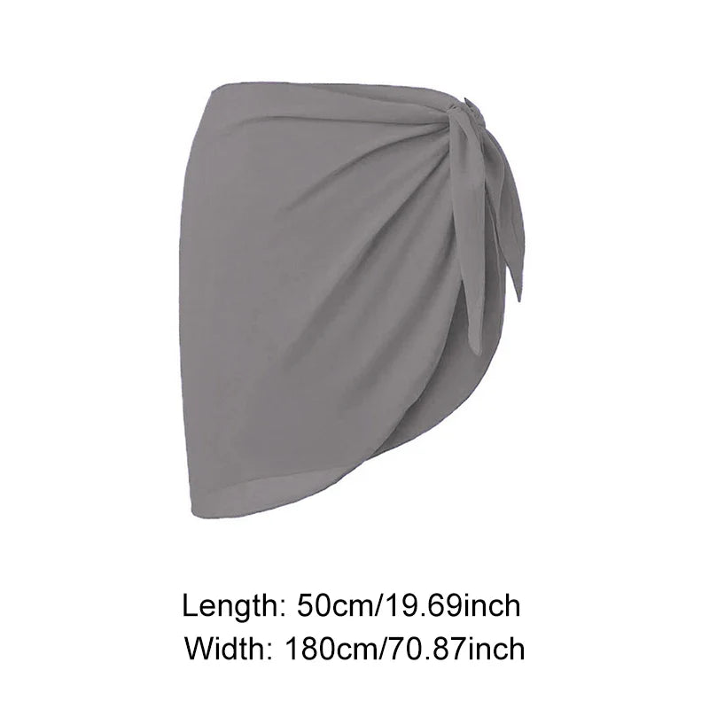 Women Chiffon Swimwear Cover Up Wraps Pareo Scarf Bikini Cover-Ups Wrap Beach Sexy Skirts See-Through Scarf Cover Up Dress