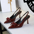 Luxury Designer Burgundy Suede Ankle Strap Pumps Sexy Pointed Toe Ankle Buckle Elegant Heels Fashion Wedding Party Shoes Shoes