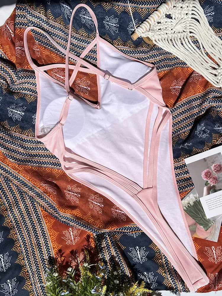 Extreme Mini Micro String Thong Female Swimwear One Piece Swimsuit Women Cross Backless Monokini High Cut Bathing Suit Swim Lady