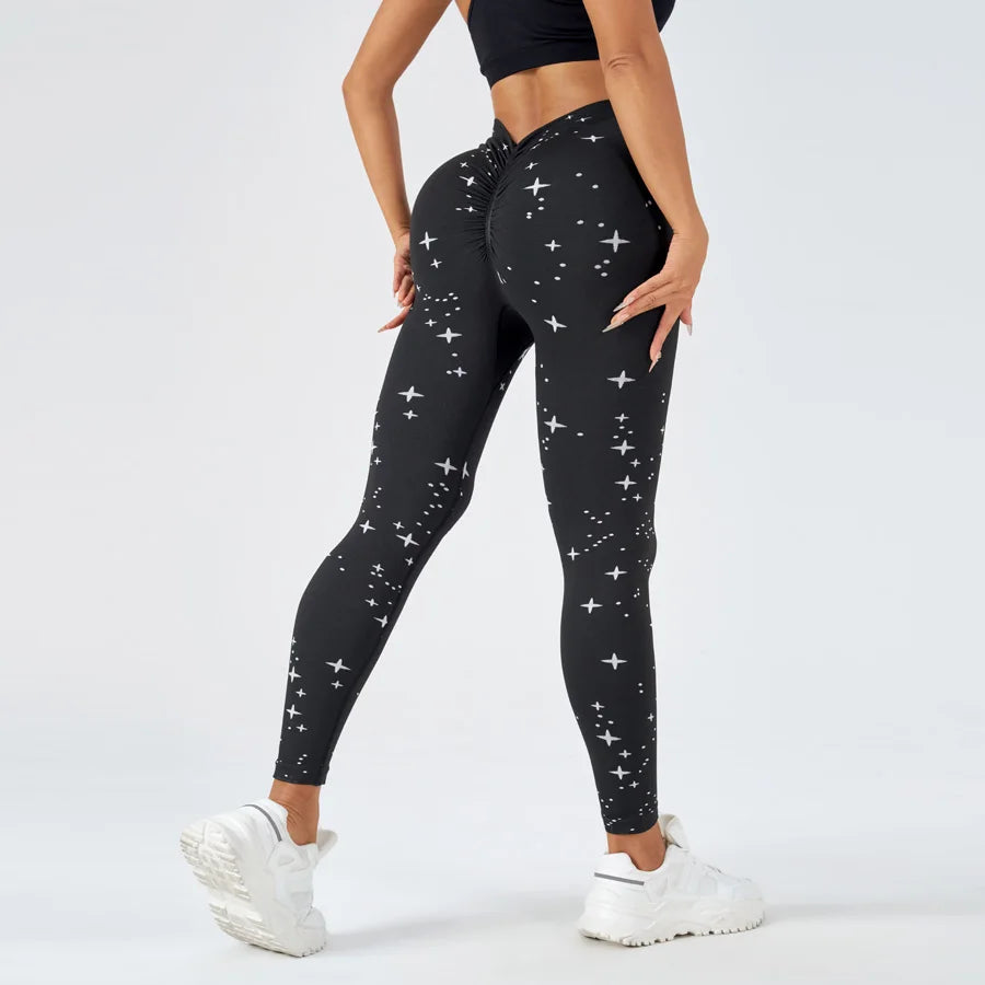Trendy Starry Sky Sportswear Woman Gym Yoga Pants Seamless High Waist Women Sports Leggings Tummy Control Squat-Proof