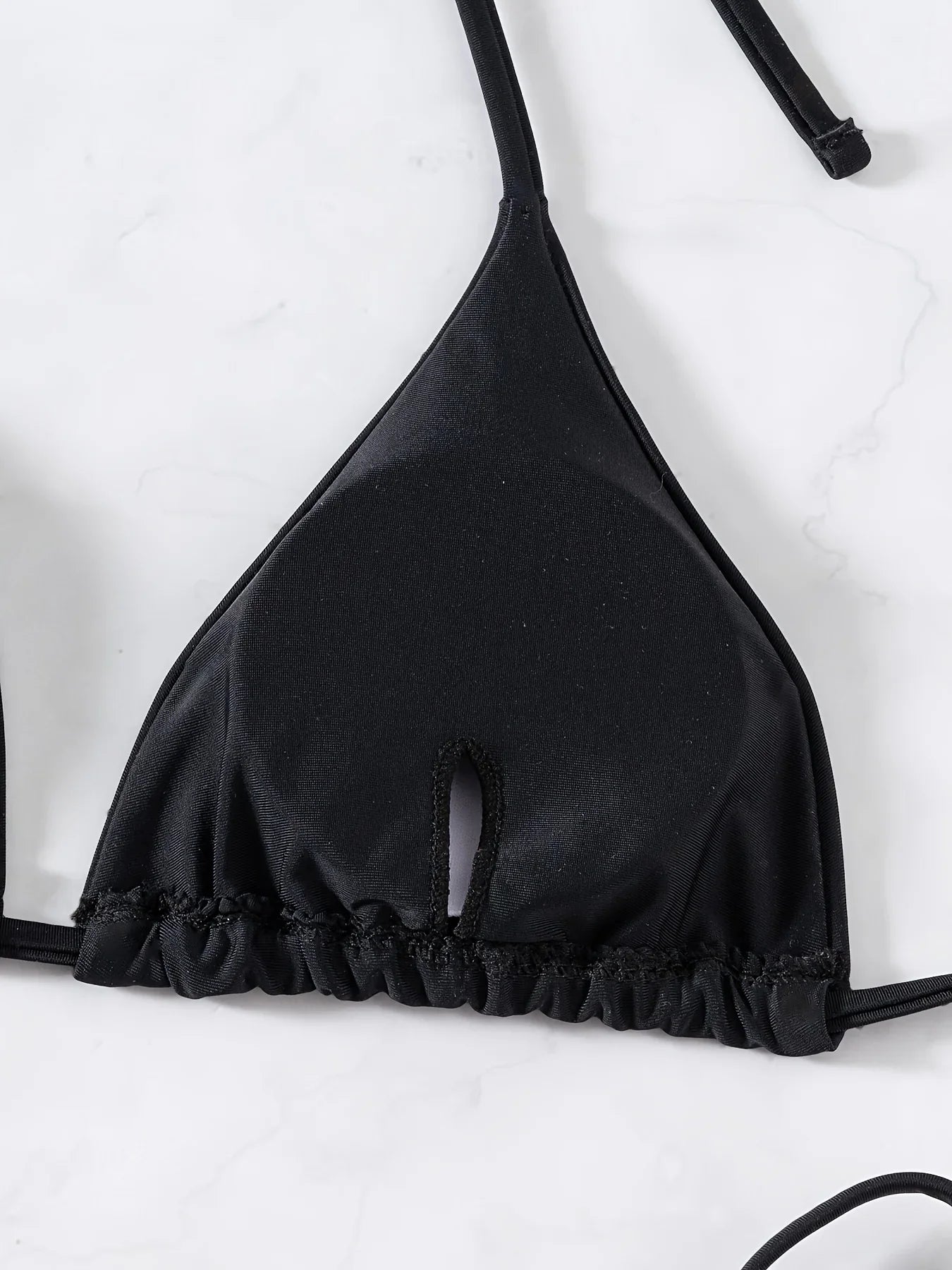 ZTVitality Sexy Set Damen Black Triangle Tie Side Bikini 2025 New Biquini Padded Pad Halter Backless Swimsuit Women Swimwear