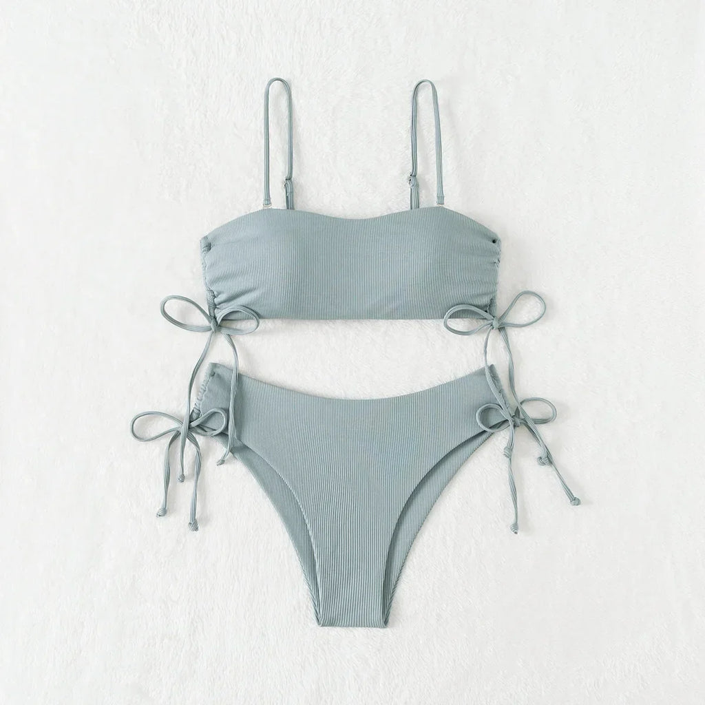 Sexy Bandeau Bikinis 2025 Women Brazilian Swimwear Female Swimsuit Two Pieces Bikini Set Bather Bathing Suits Girls Beach Wear