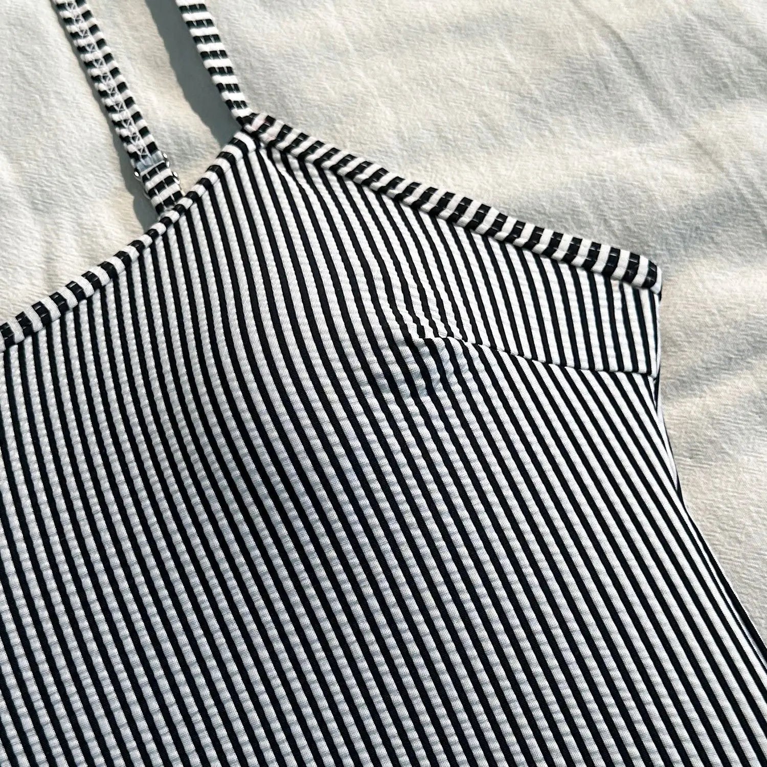 2025 New Split Swimsuit Women's Drawstring Backless Fashion Sexy Stripes Gather Slim and Thin Swimsuit Купальник Женский