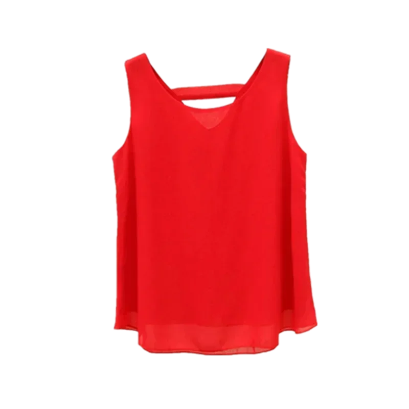 Star with The Same Halter Chiffon Vest Women's Loose Top Summer New Wear Outside with Sleeveless Short Bottom Shirt MOYISU L-5XL