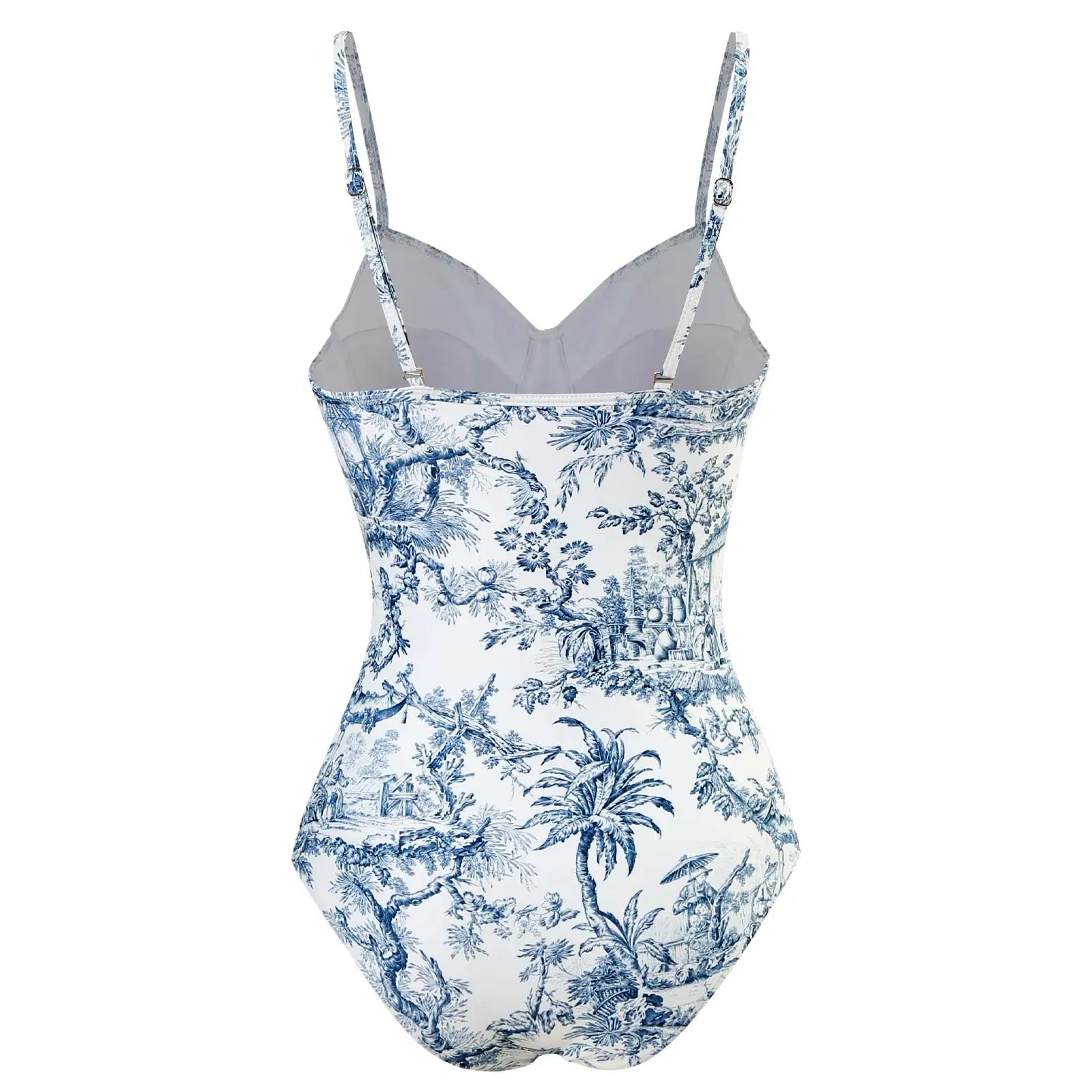 2024 Sexy Women Push Up One Piece Swimwear Girl Bikini Swimsuit White Print Summer Beach Skirt Bathing Suit Dress