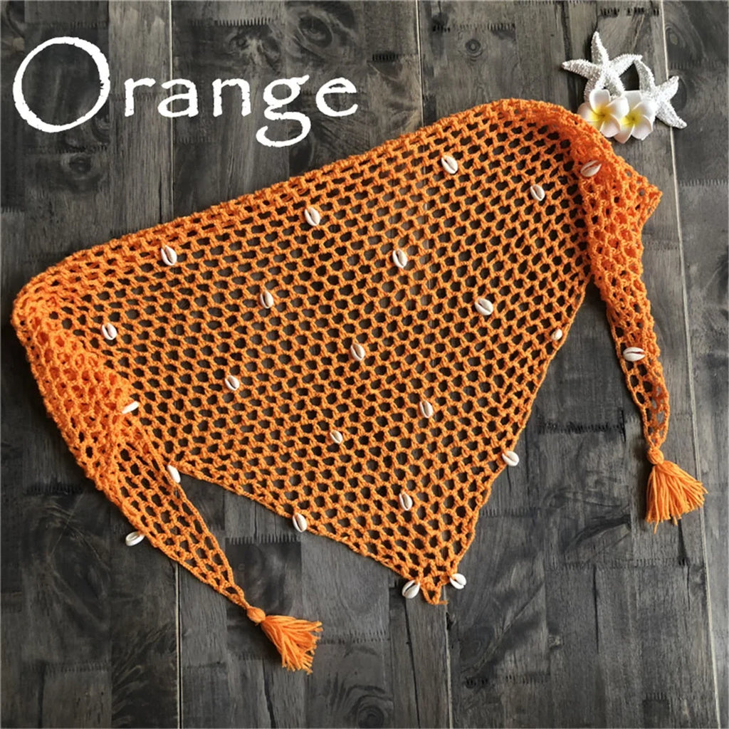 7 Colors Hollow Out Crochet Knitted Sarong Pareo Beach Cover Up Cover-ups Beach Dress Beach Wear Beachwear Female Women V7010